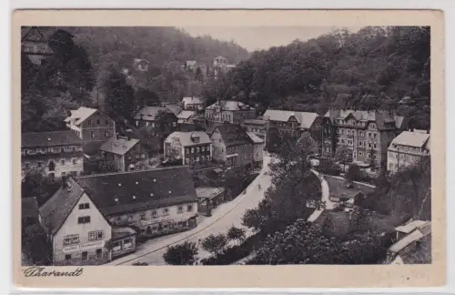 909158 Ak Tharandt - Straßenansicht mit Gasthof Erblehngericht um 1920