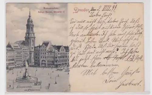 908679 Ak Modewarenhaus Adolph Renner, Altmarkt 12. Dresden 1899
