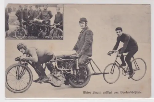 909146 Ak Radsportler  Victor Linart, geführt von Borchardt-Porte 1913