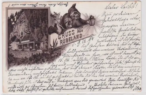 908327 Lithographie Ak Gruss aus Rübeland - Hermannshöhle 1894