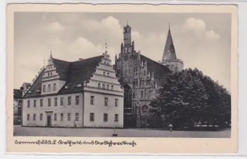 47486 Ak Sommerfeld Lubsko Niederlausitz - Rathaus und Stadtpfarrkirche um 1935