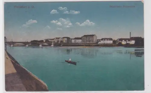 30705 Ak Frankfurt Oder - Oderbrücke Dammseite 1918