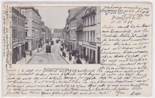 95842 Lithographie Ak Gruss aus Frankfurt Oder - Regierungsstraße 1899