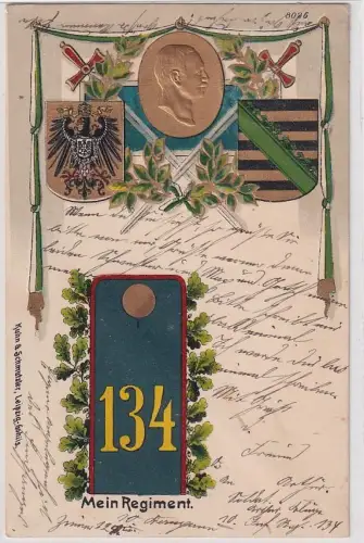 39473 Präge Ak Mein Regiment 10.Kgl.Sächs.Infanterie Regiments Nr.134 Plauen i.V