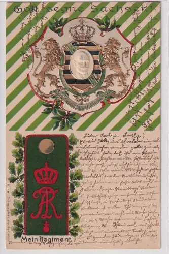 37135 Präge Ak Mein Regiment Dresden 1. K.S. Leib-Grenadier-Regiment Nr.100