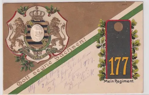 33657 Präge Ak Mein Regiment Dresden Kgl. Sächs. 12. Infanterie-Regiment Nr. 177