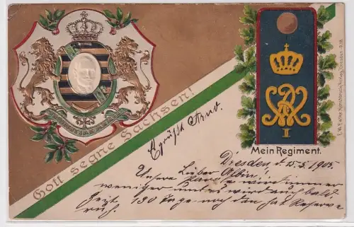 74703 Präge Ak Mein Regiment Dresden Grenadier-Regiment „Kaiser Wilhelm" 101