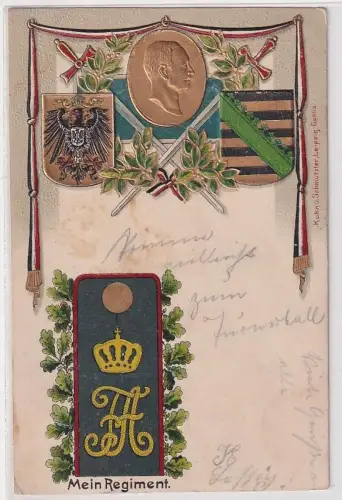 52294 Präge Ak Mein Regiment Dresden 1. K.S. Leib-Grenadier-Regiment Nr.100