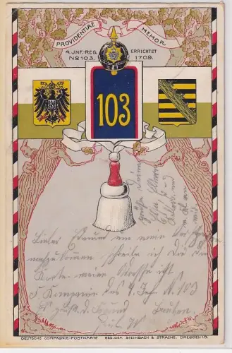 52326 Regiments Ak Litho Bautzen Kgl. Sächs. 4. Infanterie-Regiment Nr. 103	