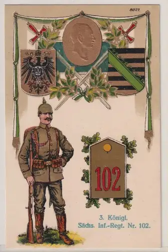 903559 Präge Regiments Ak Zittau 3. Kgl. Sächs. Infanterie-Regiment Nr. 102