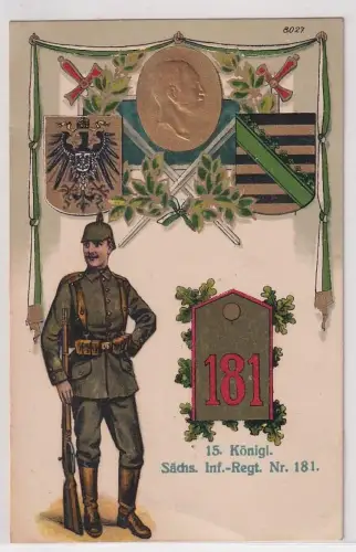52409 Präge Regiments Ak Infanterie Regiment Nr.181 Chemnitz 1916