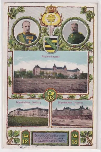 64404 Ak Gruß vom Generallappell ehm.Jäger & Schützen Döbeln 1913