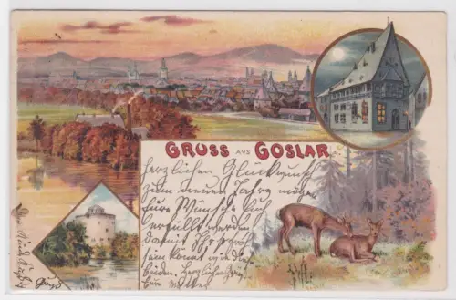 906455  Ak Gruss aus Goslar. 1900