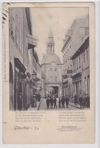 90637 Ak Glauchau i. S.a. Nicolaithurm. um 1930