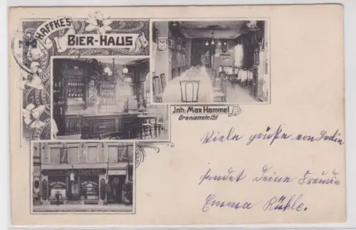 59554 Lithographie AK Berlin Hafke's Bier-Haus Inh. Max Hommel 1908