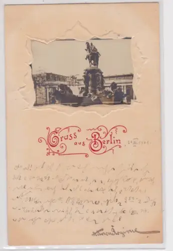51444 Präge Ak  Gruss aus Berlin. 20.12.1901. Kaiser-Wilhelm-Nationaldenkmal.