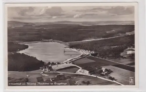 909136 Foto Ak Strandbad am Filzteich Neustädtel im Erzgebirge. um 1930