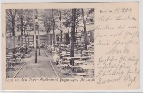69765 Ak Gruss aus dem Concert-Etablissement Buggenhagen, Morizplatz.Berlin 1904