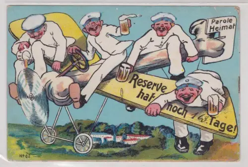 909174 Künstler Ak Militär Humor 'Reserve hat noch ... Tage!' Parole Heimat 1913
