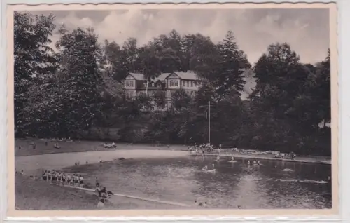78143 Ak Warmbad Wolkenstein - Landhaus mit Schwimmbad um 1930