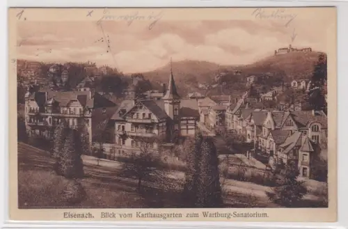 909600 Ak Eisenach. Blick vom Karthausgarten zum Wartburg-Sanatorium. 1920