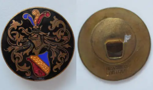 alter Bandknopf Studentika Burschenschaft emailliert Schwerdt Stuttgart (134267)