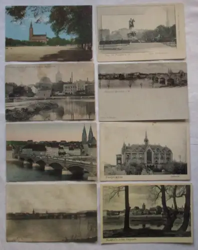 62299/8 Ak Frankfurt und Schwedt a. Oder - Am Anger, Oderbrücke, Denkmal usw.