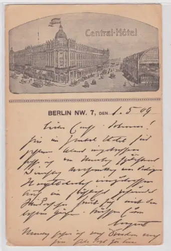 18153 Ak Berlin NW. 7, den 01.05.1909. Central-Hotel. 1909