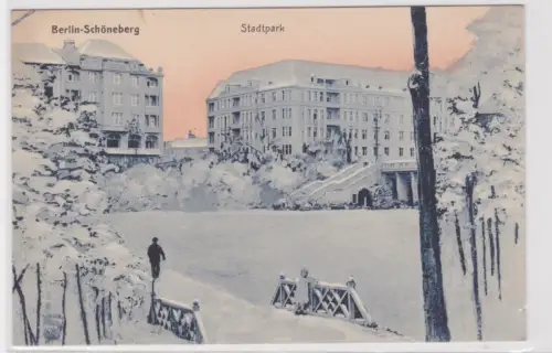 76643 Ak Berlin-Schöneberg. Stadtpark. 1918