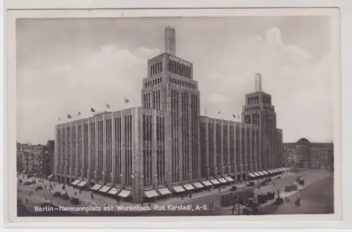 08586  Ak Berlin-Hermannplatz mit Warenhaus Rud. Karstadt, A-G. 1934