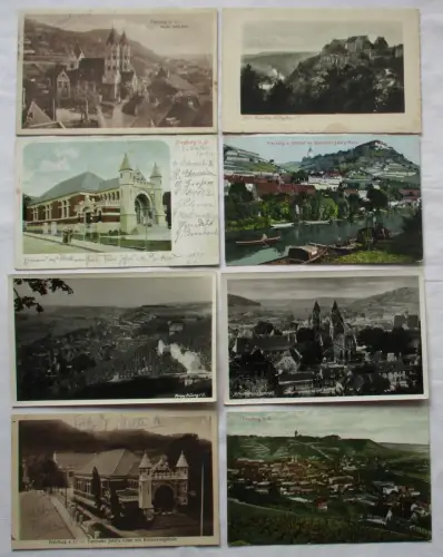 11847/8 Ak Freyburg - Neuenburg, Jahn Turnhalle, Kirche St. Anna, Totale usw.