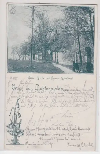 909138  Ak Gruss aus Lichtenwalde. Harras-Eiche und Harras-Denkmal. 1898