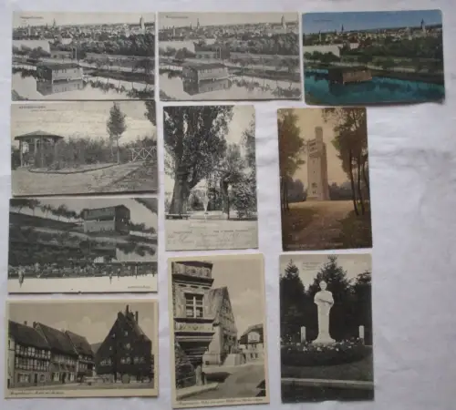 97386/10 Ak Sangerhausen - Kaiserin-Denkmal, Markt, Rathaus, Stadtpark, usw.