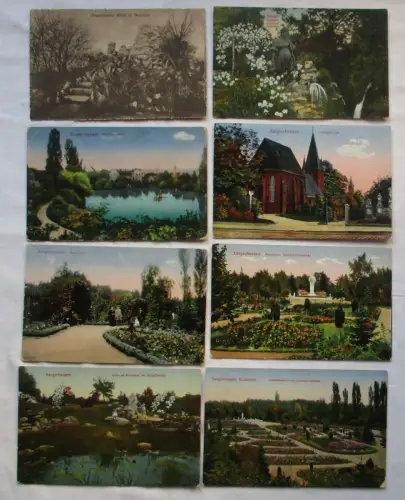 70208/8 Ak Sangerhausen - Rosarium, Marienkirche, Ruine usw. um 1915