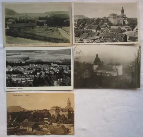 97466/5 Ak Sondershausen - Schloss, Totalansicht usw. um 1915