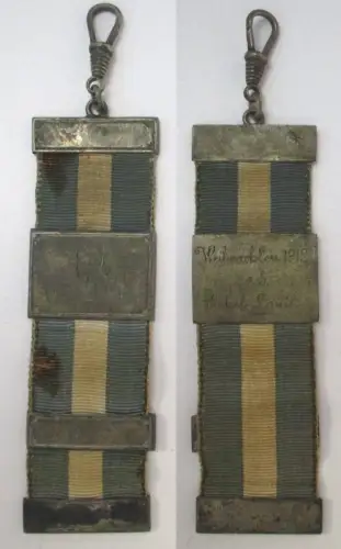 Studentika Bierzipfel Burschenschaft 1912 blau-weiß-blau, Silber 800 (135090)