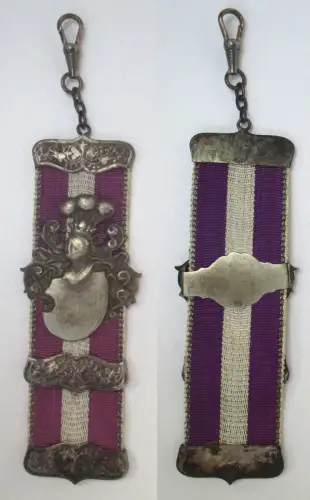 Studentika Bierzipfel Burschenschaft violett-weiß-violett Silber 800 (142939)