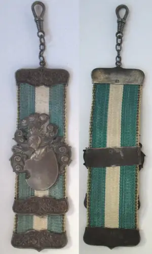 Studentika Bierzipfel Burschenschaft blau-weiß-blau von 1921 Silber 800 (123642)