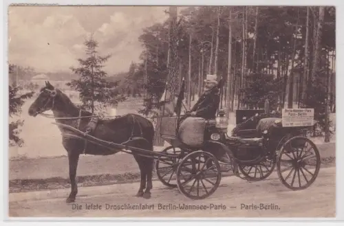 903990 Ak Die letzte Droschkenfahrt Berlin-Wannsee-Paris Paris-Berlin.Berlin1928