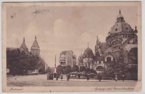 909665 Ak Dortmund. Synagoge und Oberpostdirektion. um 1920