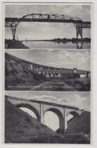 36538 Ak  Kanal-Hochbrücke bei Hochdonn.Länge 2218m,Höhe 42m überm Wasserspiegel