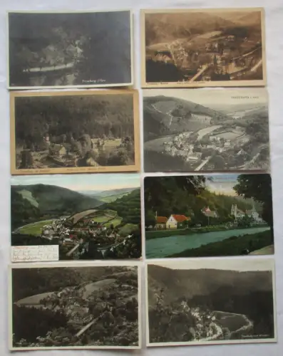 14240/8 Ak Treseburg - Villen-Partie, Hotel "weißer Hirsch", Totale, usw.