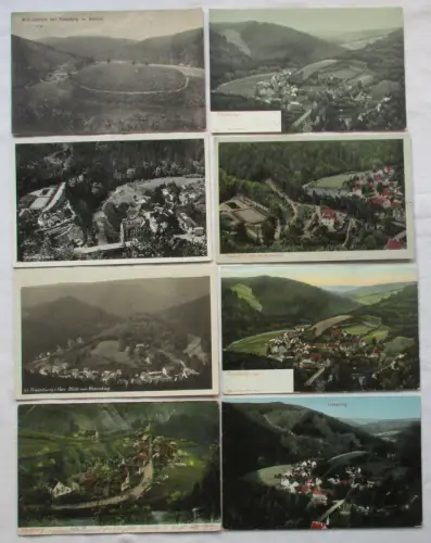 43120/8 Ak Treseburg - Sommerbad, Totale, Blick vom Rennstieg, Wilhelmsblick usw