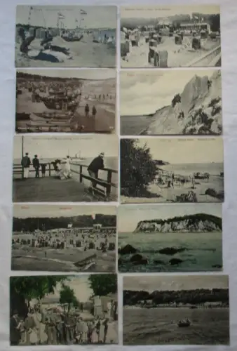 18419/10 Ak Göhren - Strand, Höft, Musikhalle, Landungsbrücke usw. um 1910