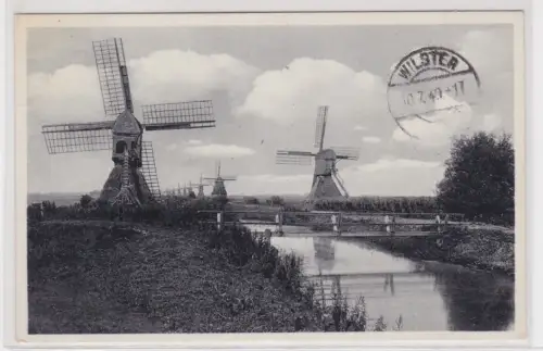 74812 Ak  Wilster. Aus der Marsch. Entwässerungsmühlen. 1940