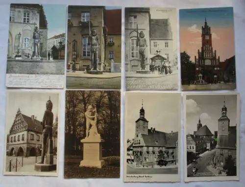 905861/8 Ak Brandenburg - Rathaus, Der Roland, Katharinenkirche usw.