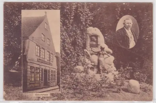 86955 Ak Johann-Meyer-Denkmal im Stadtpark von Wilster.Geburtshaus. 1930