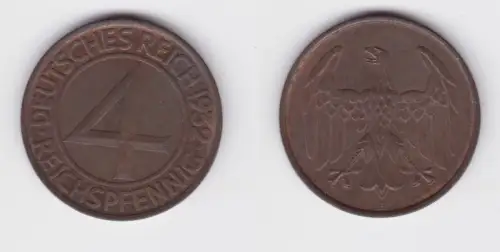 4 Reichspfennig Kupfer Münze Deutsches Reich 1932 A "Brüning Taler" (162365)
