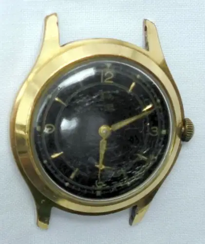 schöne goldfarbene Herren-Armbanduhr um 1950