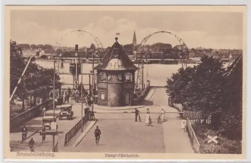 42849 Ak Brunsbüttelkoog. Dampf-Fährbetrieb. um 1930